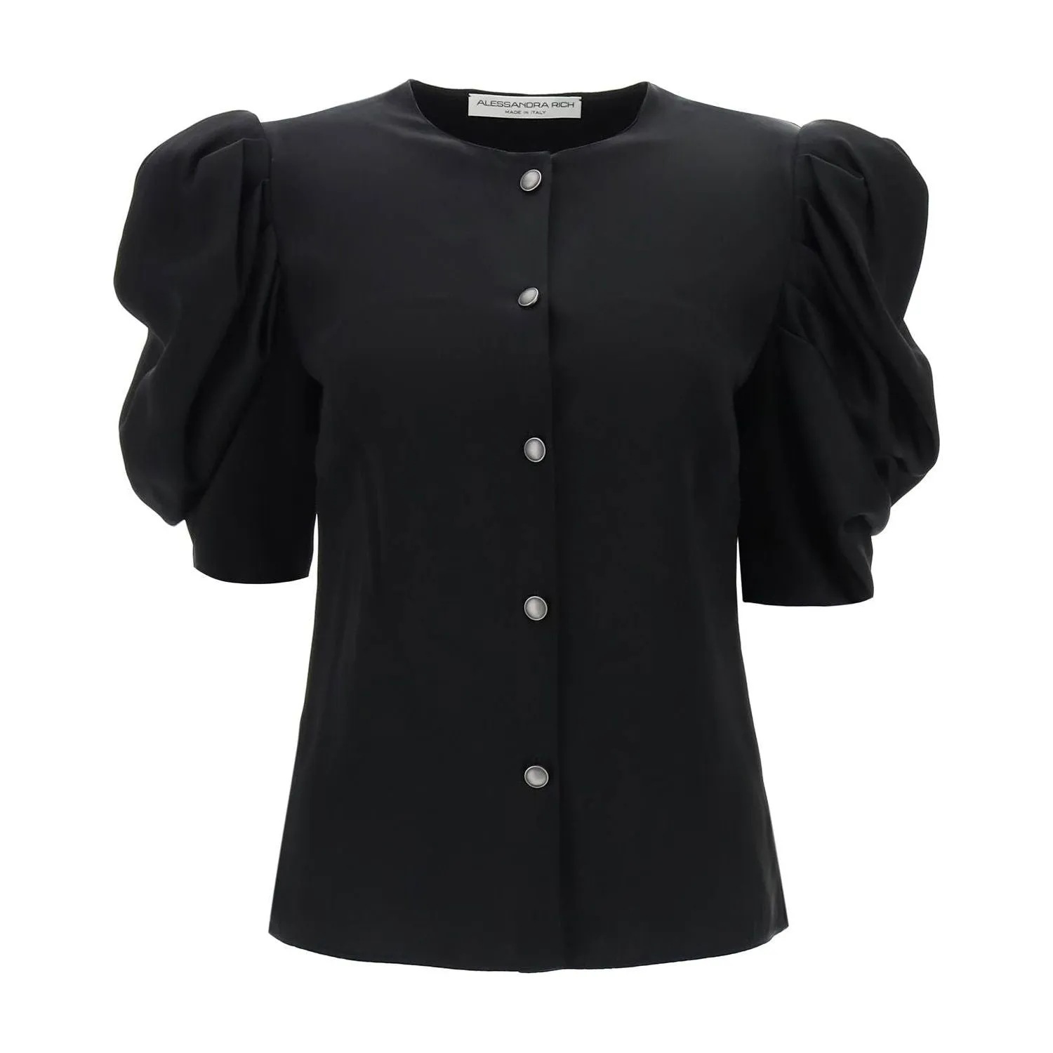 Alessandra Rich envers satin blouse with bouffant sleeves