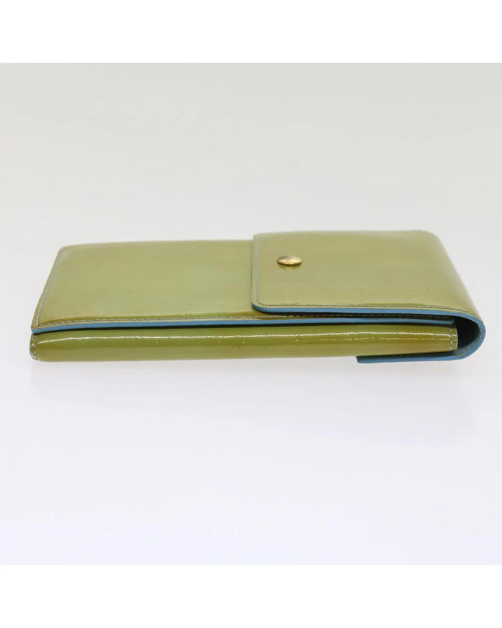 Baby Blue Patent Leather Walker Wallet with Shoulder Strap
