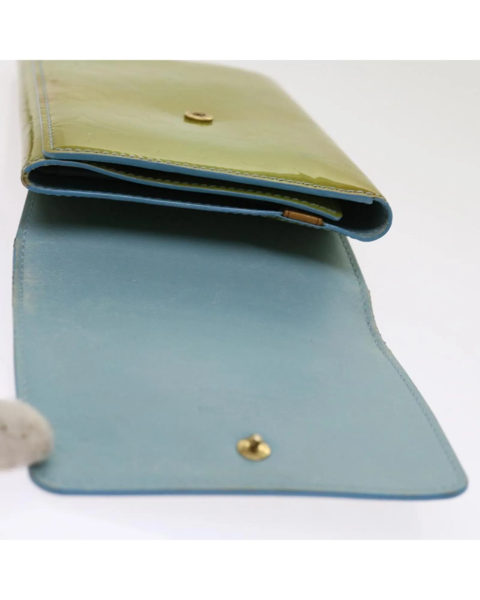 Baby Blue Patent Leather Walker Wallet with Shoulder Strap