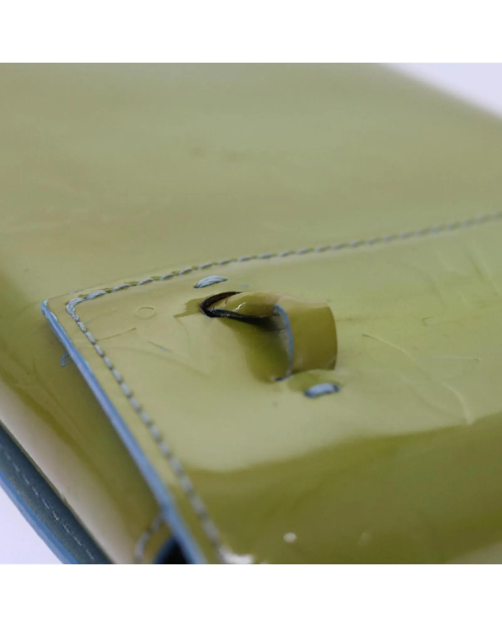 Baby Blue Patent Leather Walker Wallet with Shoulder Strap