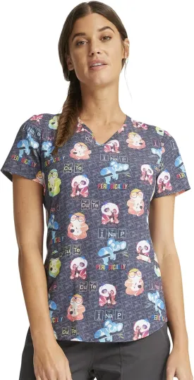 Cherokee Prints Women Scrubs Top V-Neck Print CK637