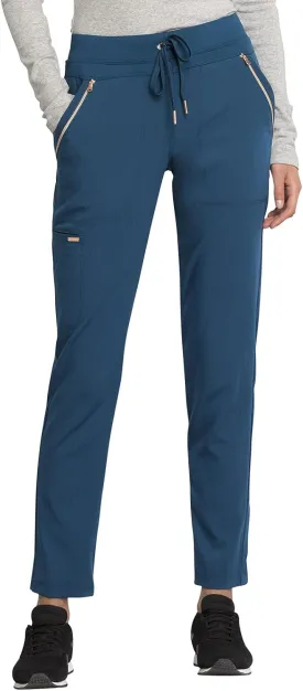 Cherokee Statement Women Scrubs Pant Mid Rise Tapered Leg Drawstring CK055