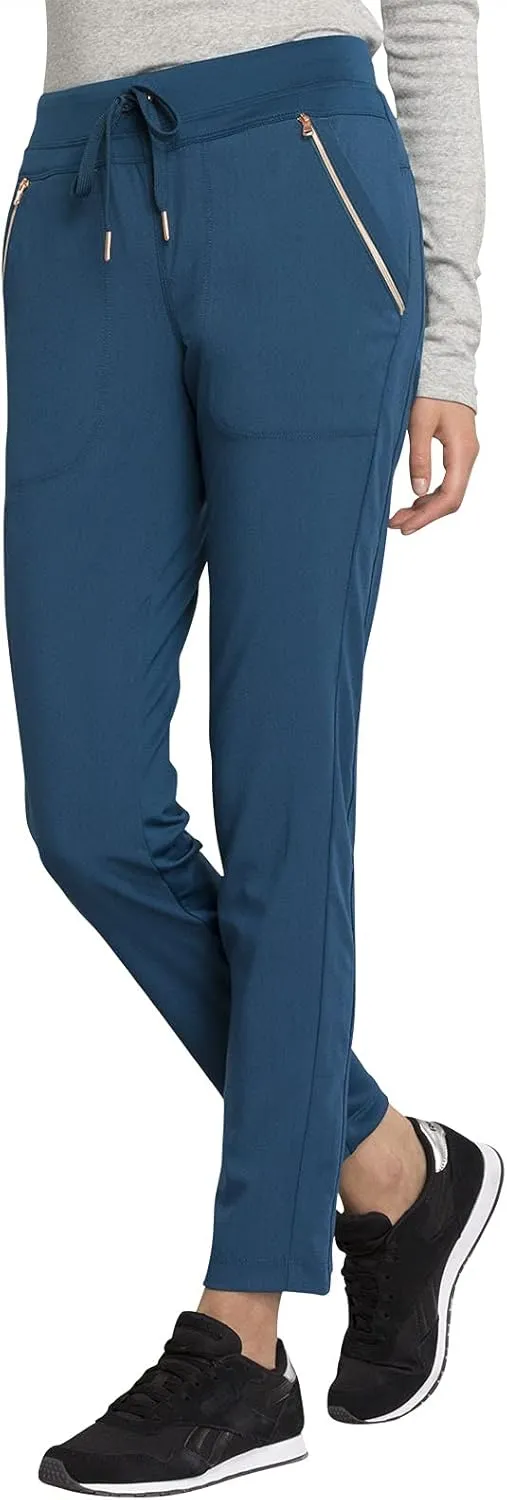 Cherokee Statement Women Scrubs Pant Mid Rise Tapered Leg Drawstring CK055