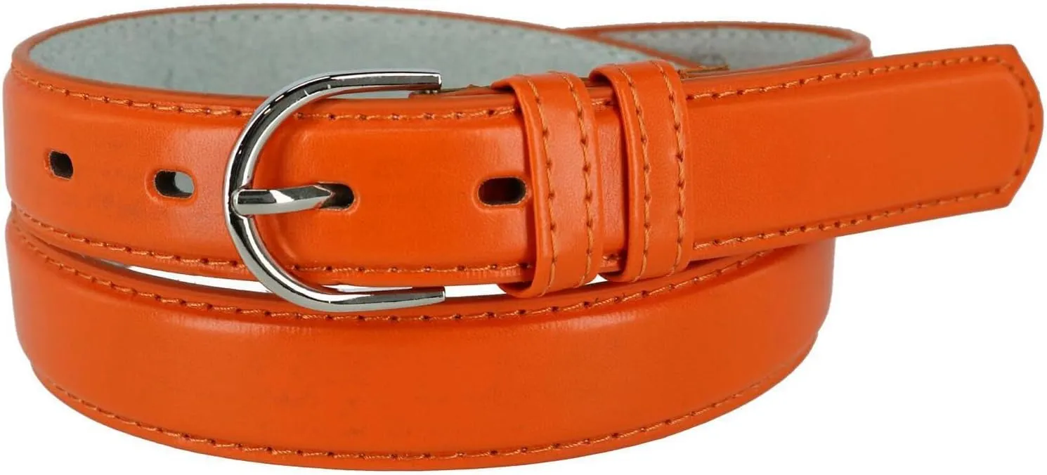 CTM Women's Leather 1 1/8 Inch Dress Belt