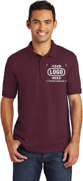 Custom Embroidered Polo Shirts with Your OWN Logo. Port N Company Core Blend Pique Polo