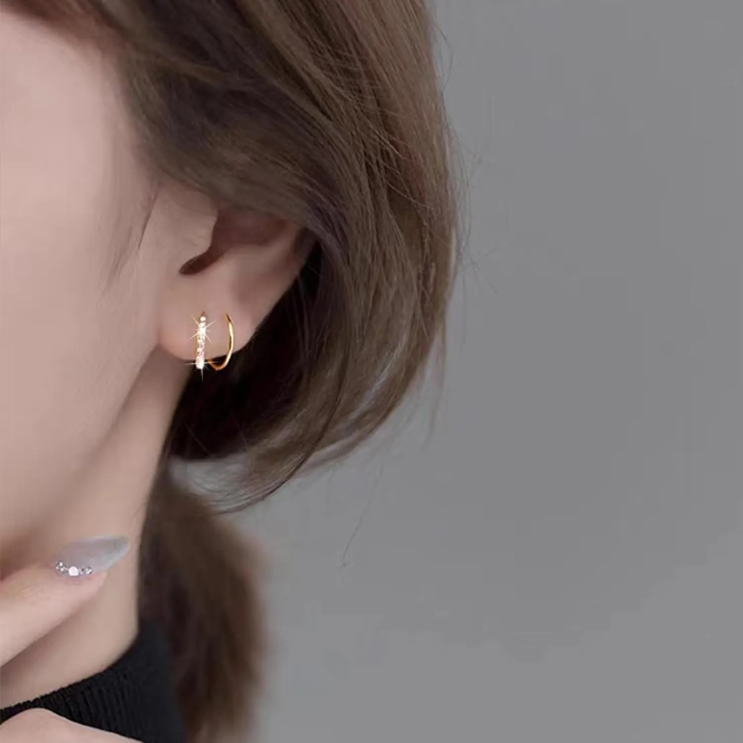 Double Hoop Earrings for Women Single Piercing Tiny Twist Earrings for One Hole Spiral Fake Multiple Piercings Earings Cartilage Conch Helix Piercing Jewelry