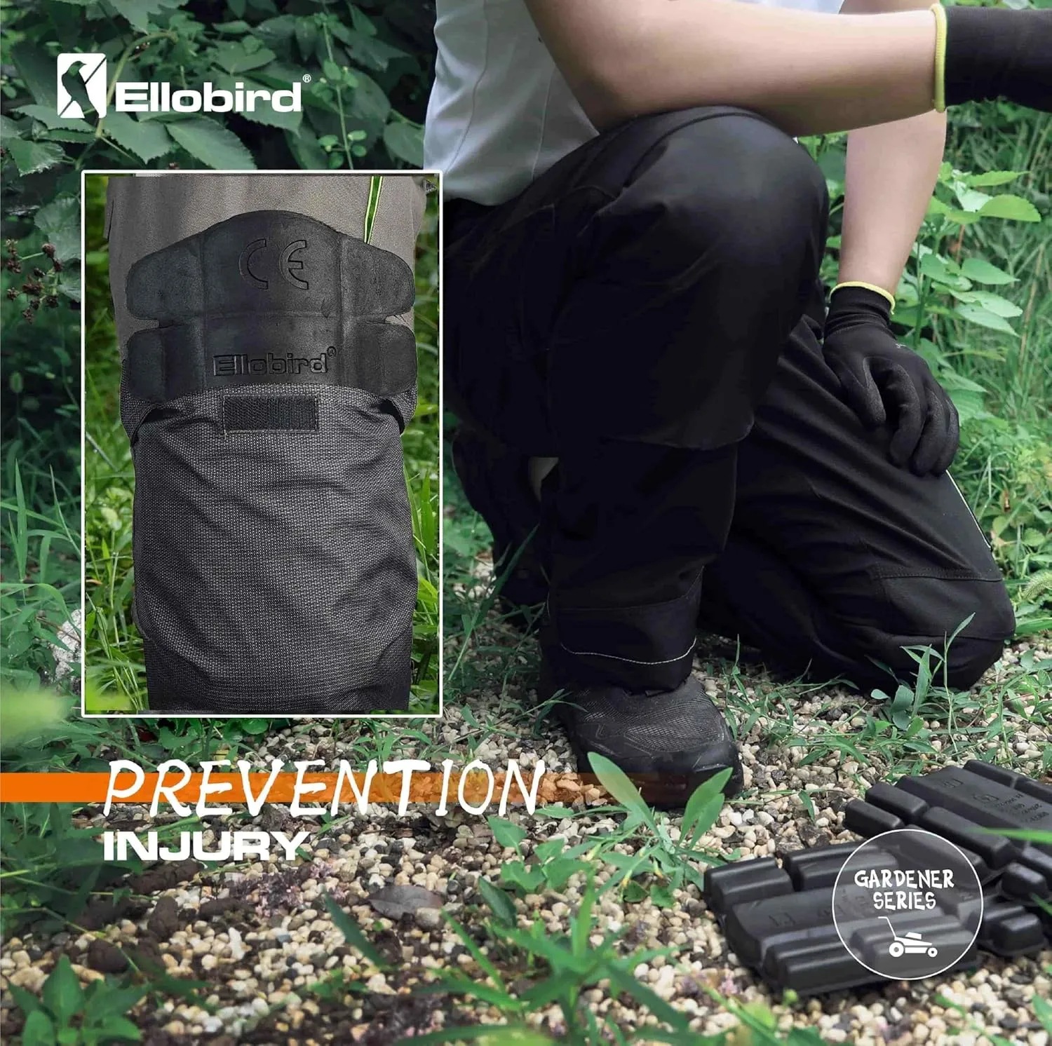 Ellobird Men's Cargo Construction Flex Work Pant for Men Double Knee Reinforcement Stretch Elastic Waistband Tactical Pants