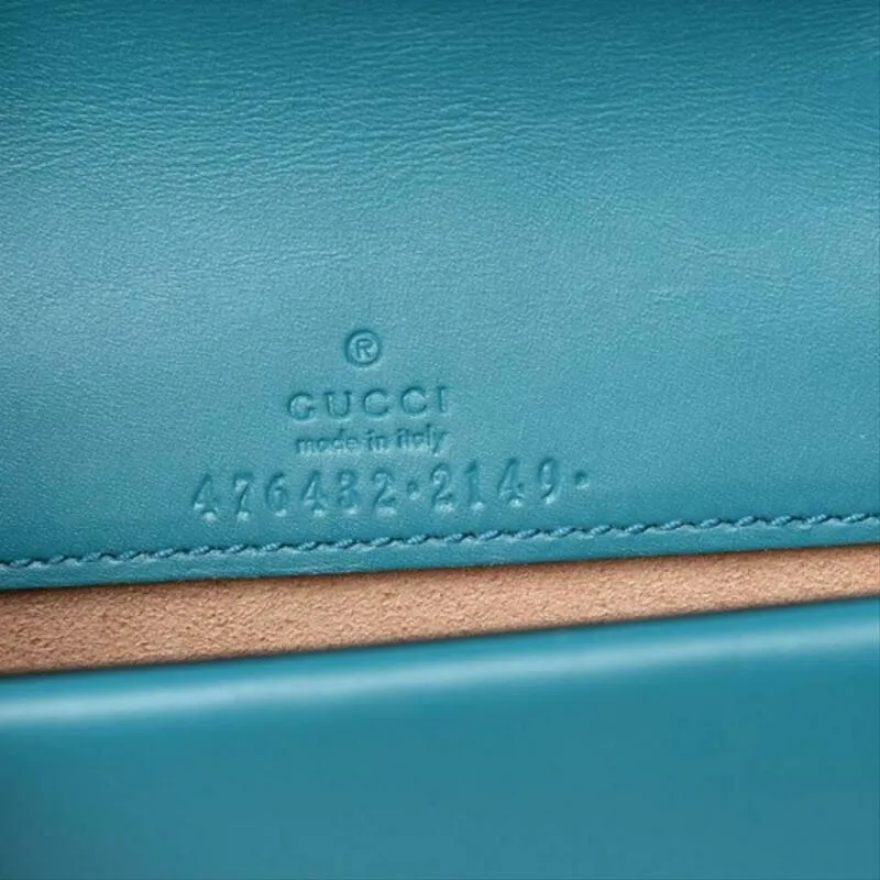 Gucci Chain Dionysus Super Mini Peacock Blue Velvet Cross Body Bag