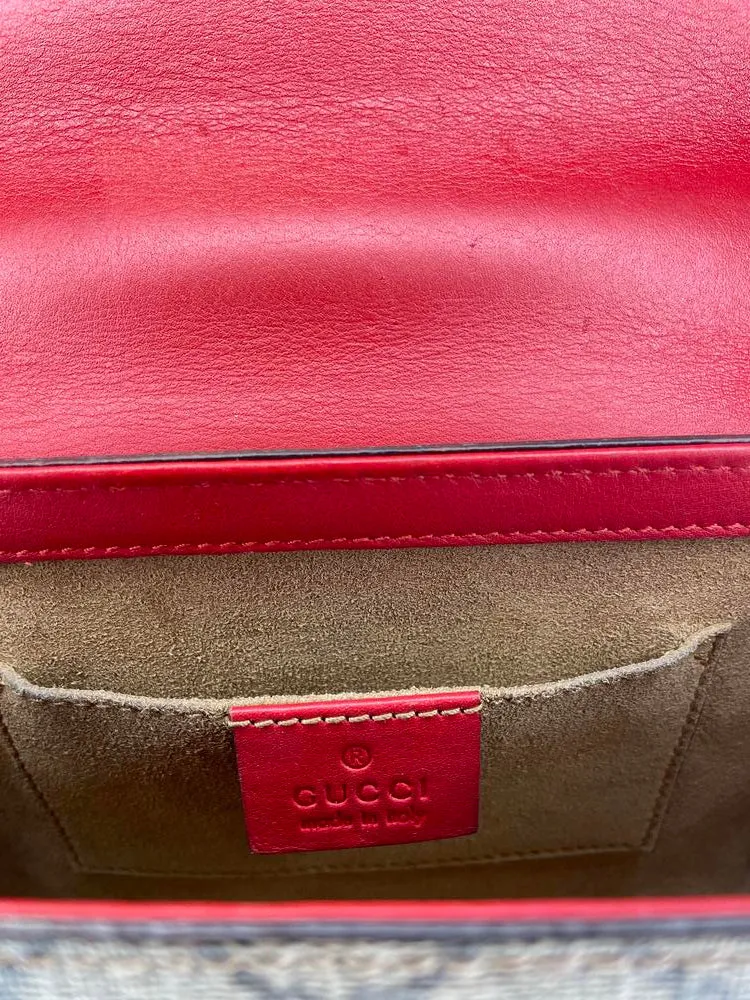 Gucci Handbag Red Beige Padlock