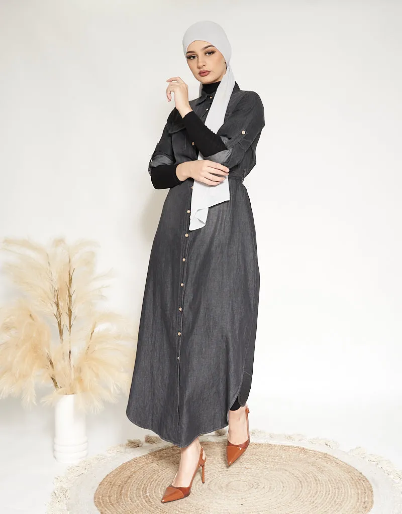 Looped Denim Dress