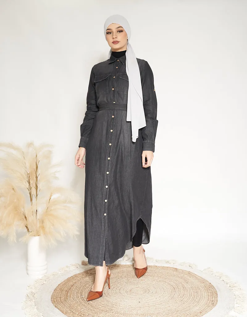 Looped Denim Dress
