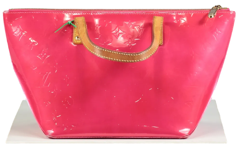 Louis Vuitton Bellvue Handbag In Red Patent Embossed monogram leather