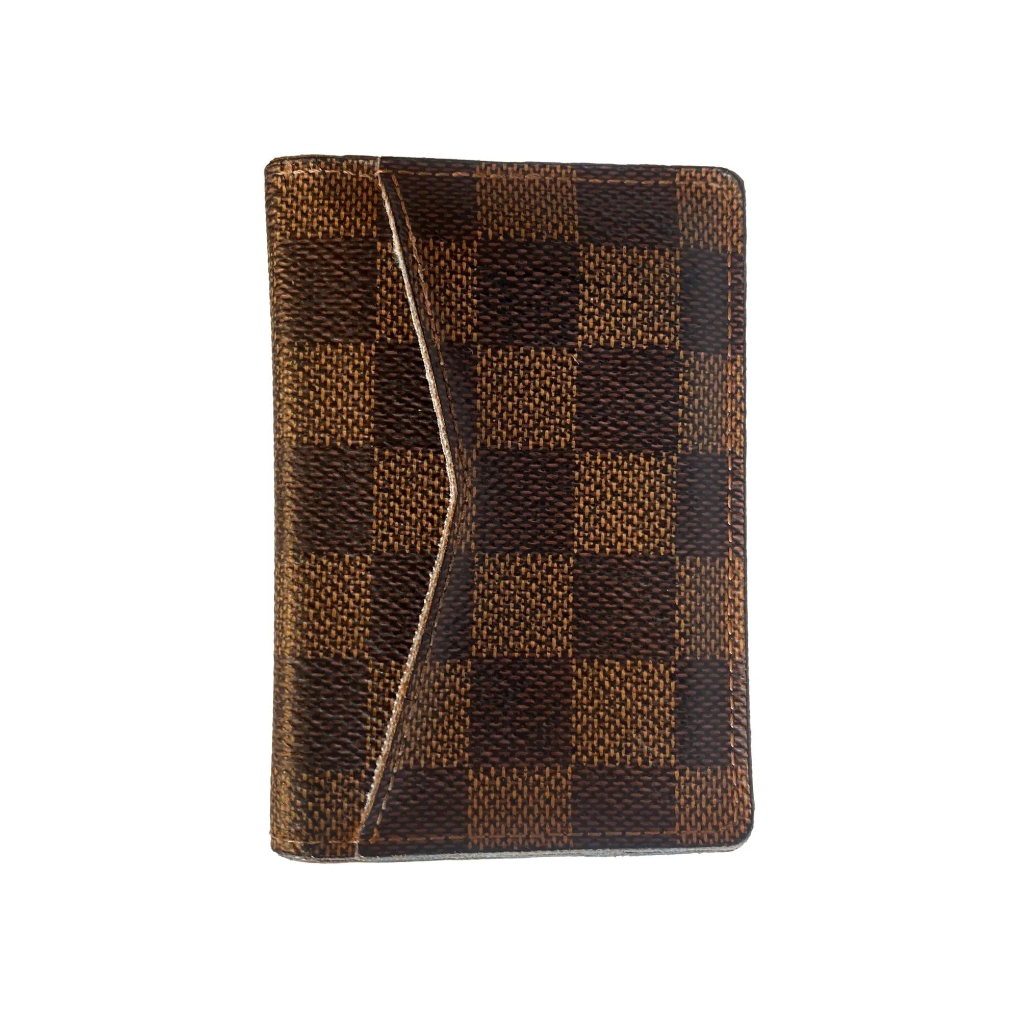 Louis Vuitton Damier Brown Canvas Small Bifold Pocket Organizer Wallet