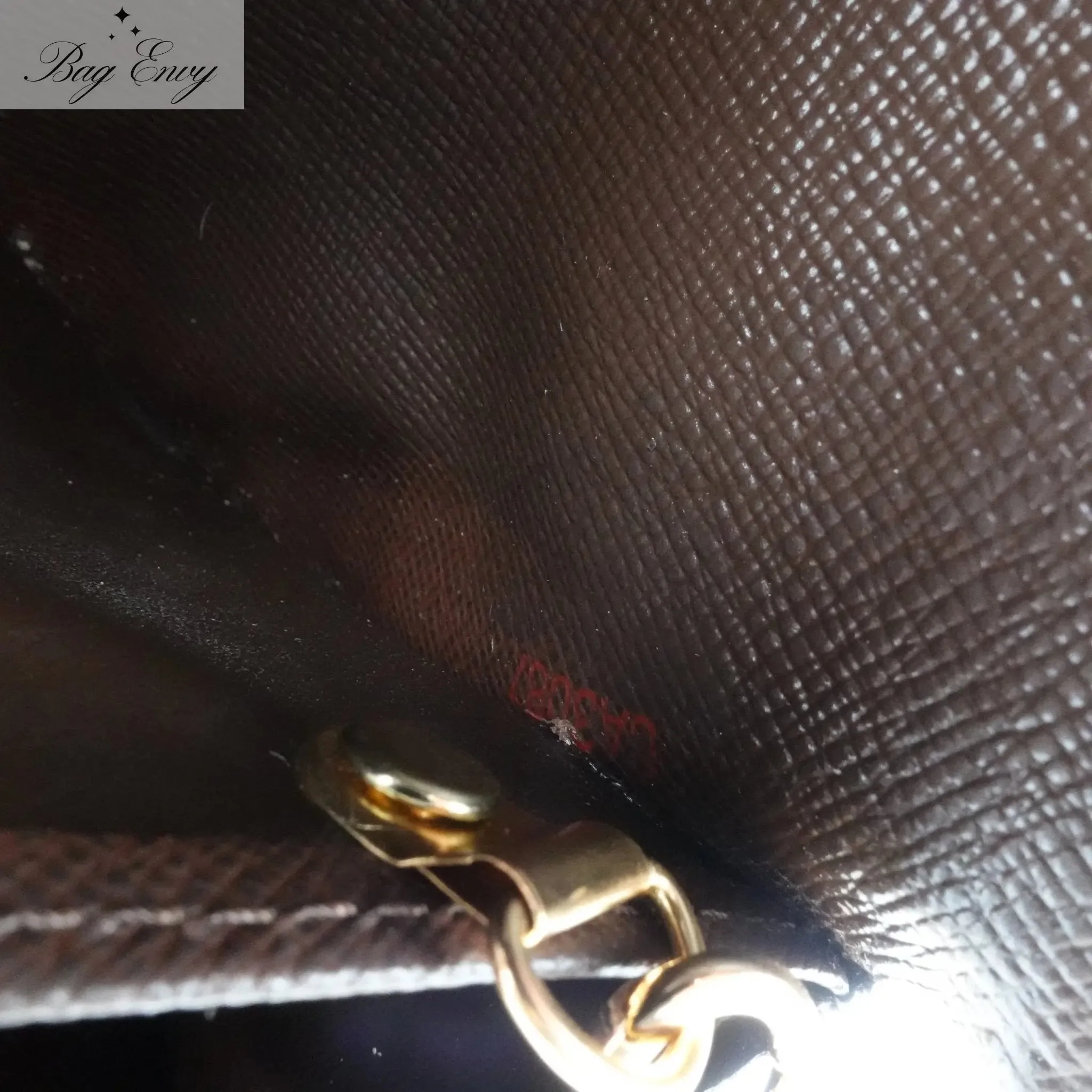 LOUIS VUITTON Damier Ebene Sarah Wallet with Chain