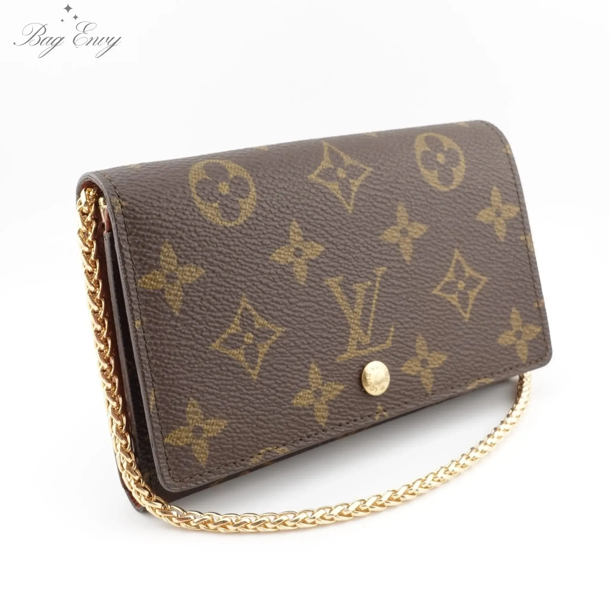 LOUIS VUITTON Monogram Porte Monnaie Billets Tresor Wallet On Chain