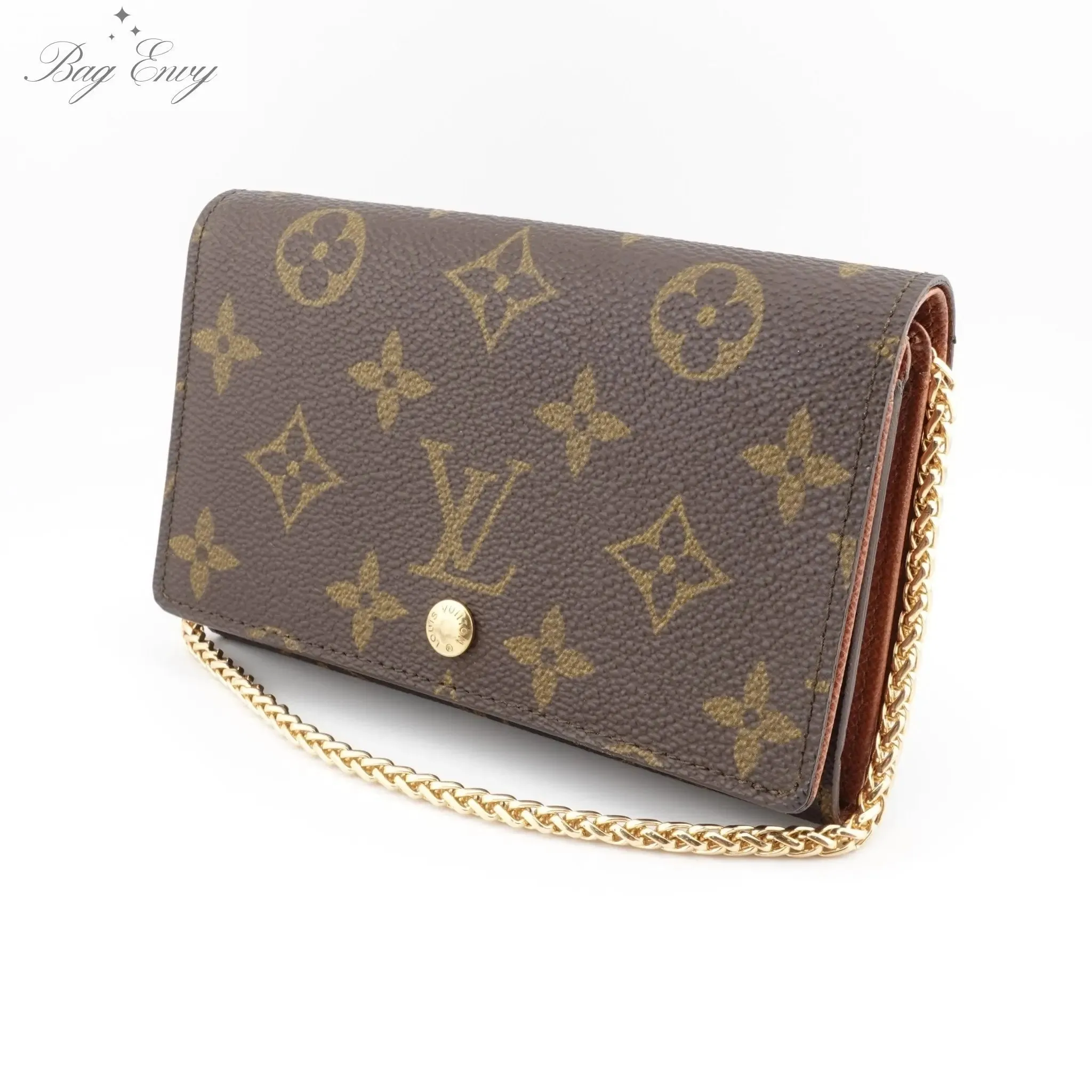 LOUIS VUITTON Monogram Porte Monnaie Billets Tresor Wallet On Chain
