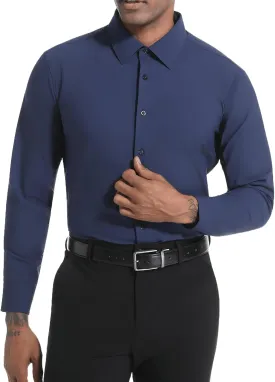 Men's Dress Shirts, TriProof Stretch Iron-Free Shirts Long Sleeve Button Down Wrinkle Free Casual Business Shirt