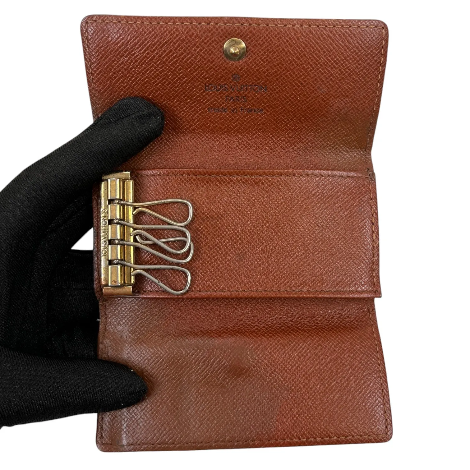 Men's Vintage Monogram Key Wallet Brown