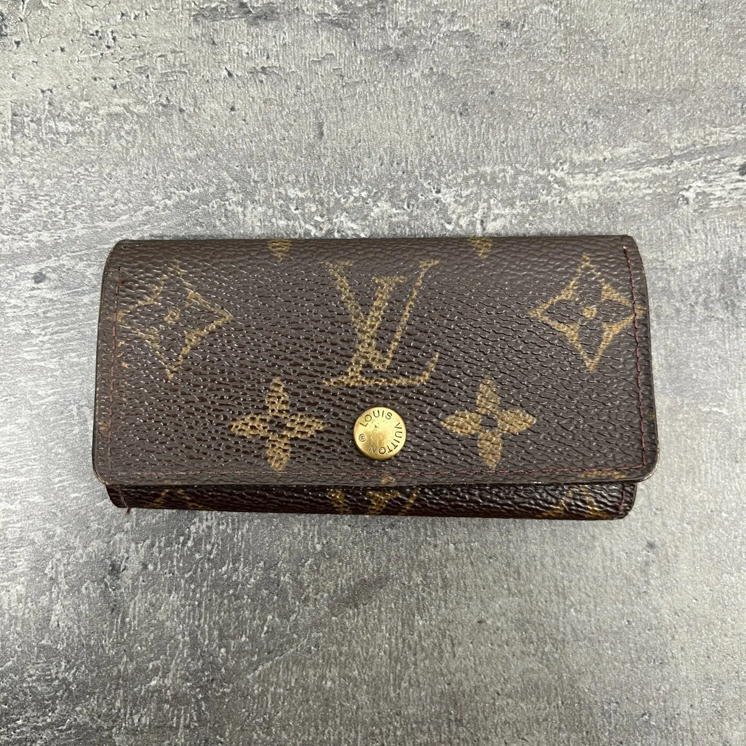 Men's Vintage Monogram Key Wallet Brown
