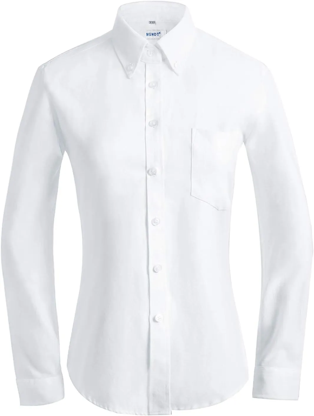 MGWDT Button Down Shirt Women Long Sleeve Blouse Oxford Shirt Classic-Fit Cotton Tops Wrinkle Resistant (2XS-3XL)