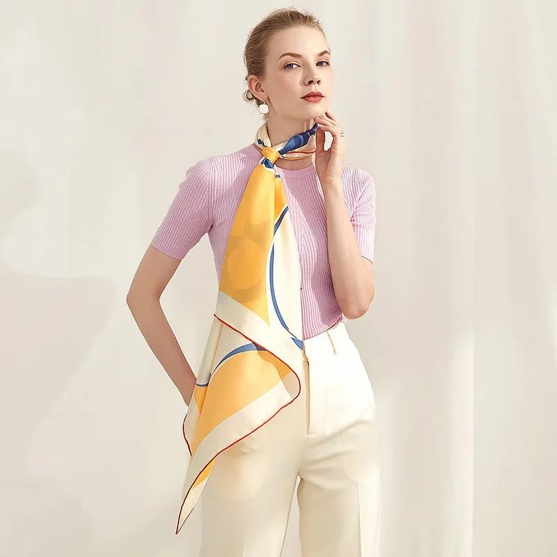 Morning Glory Silk Twill Scarf 90