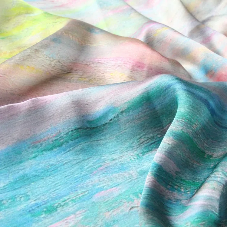 Oil Paint Silk Scarf| Sunset At Pourville Open Sea