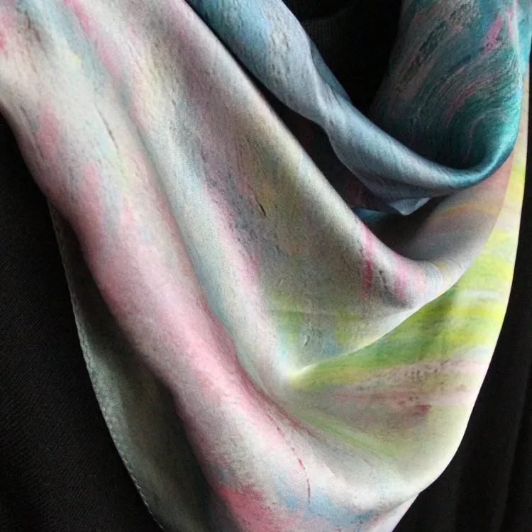 Oil Paint Silk Scarf| Sunset At Pourville Open Sea