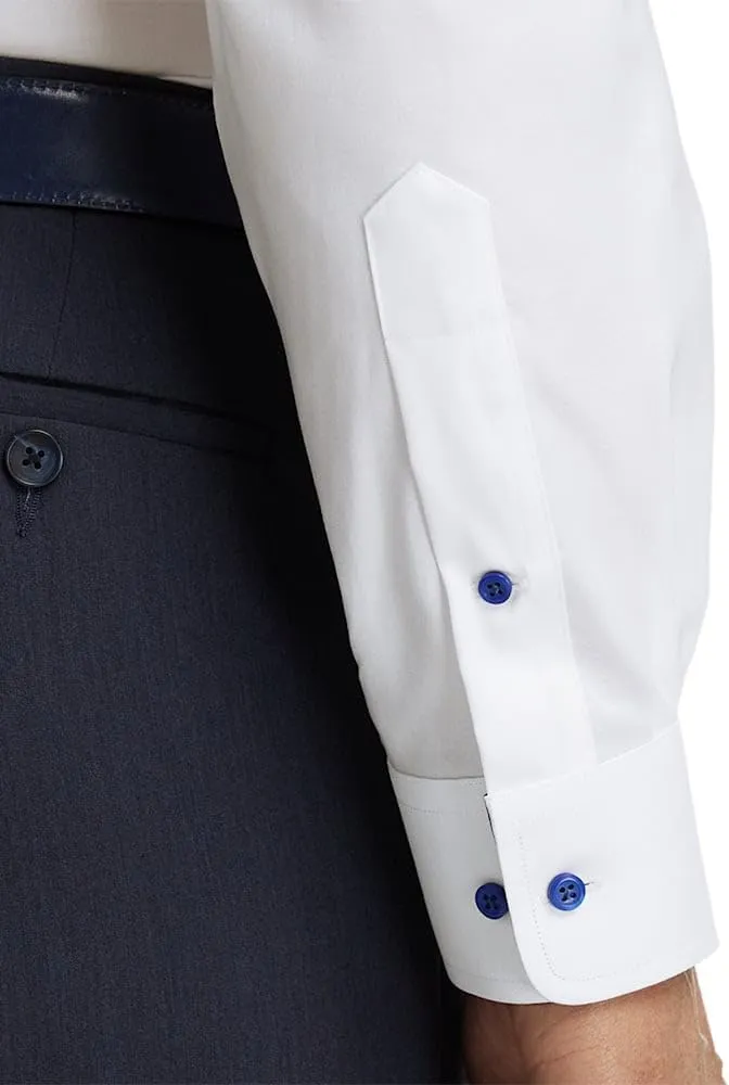 Paul Fredrick Men's Classic Fit Comfort Stretch Non-Iron Solid Dress Shirt