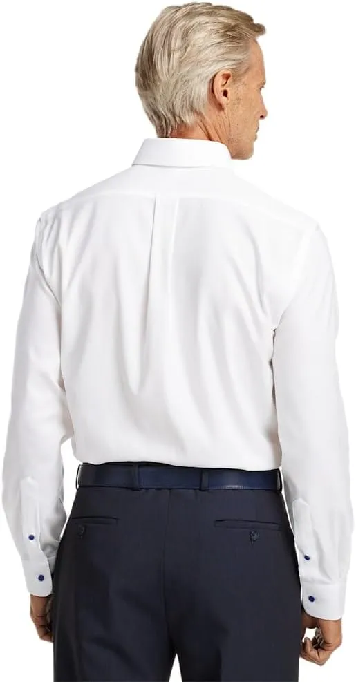 Paul Fredrick Men's Classic Fit Comfort Stretch Non-Iron Solid Dress Shirt