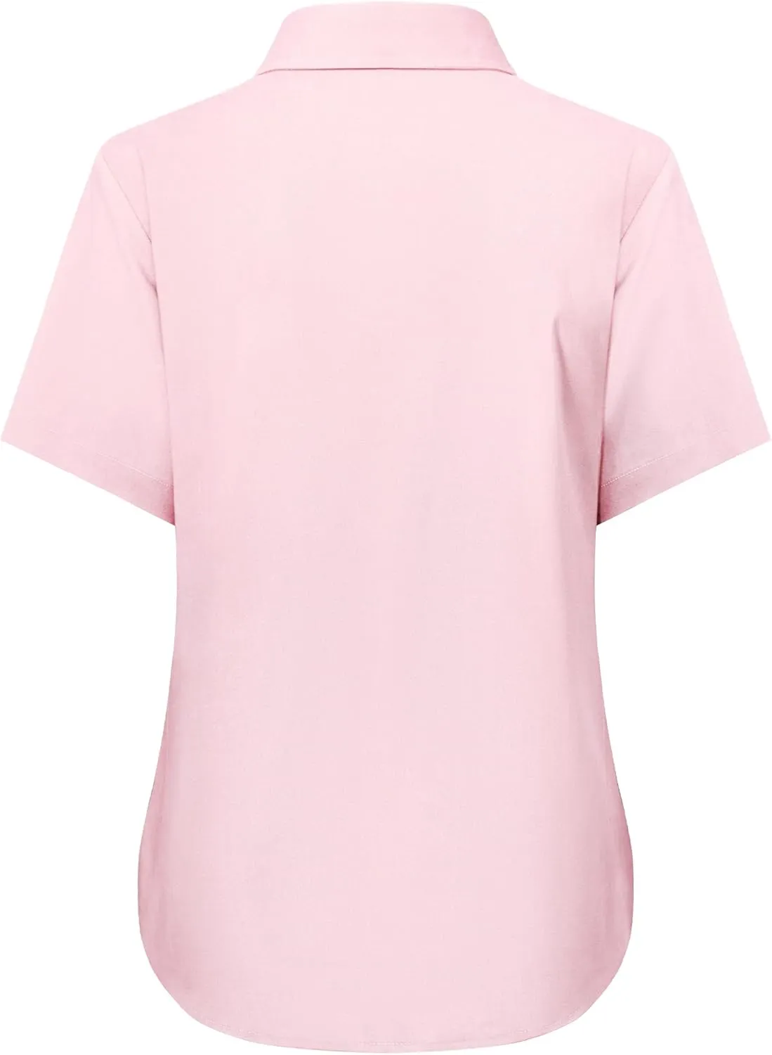 siliteelon Button Down Shirts Women Oxford Shirts Short Sleeve Cotton Wrinkle Free Dress Shirts Work Office Blouse