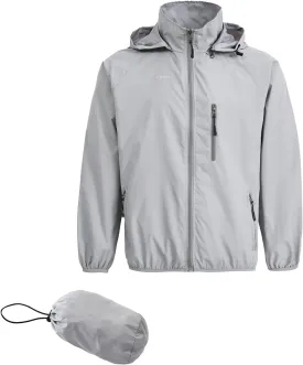 Spmor Men's Lightweight Waterproof Jacket Packable Windbreaker Running Coat