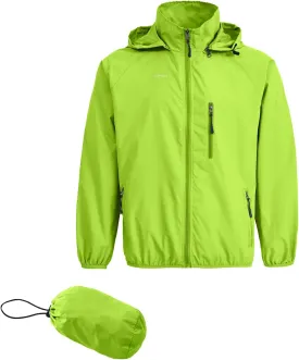 Spmor Men's Lightweight Waterproof Jacket Packable Windbreaker Running Coat