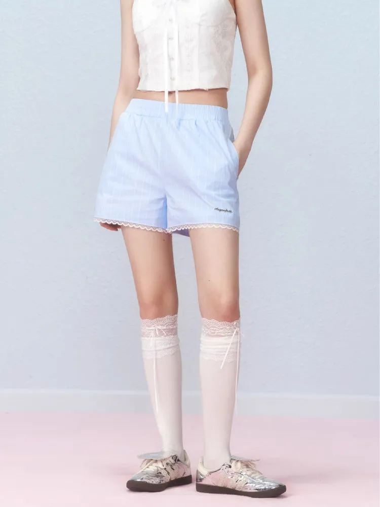 Striped casual shorts【s0000007239】