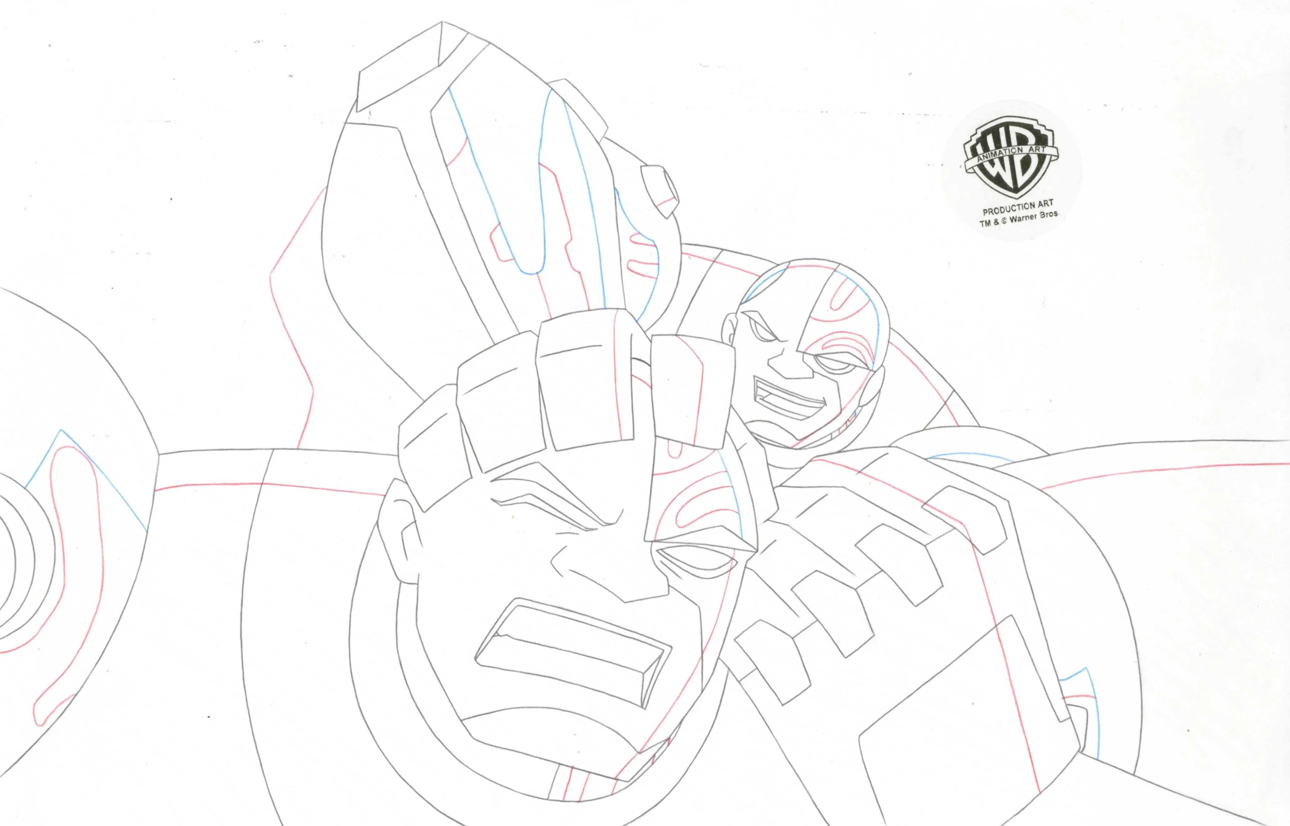 Teen Titans Original Production Drawing: Cyborg vs. Nega Cyborg