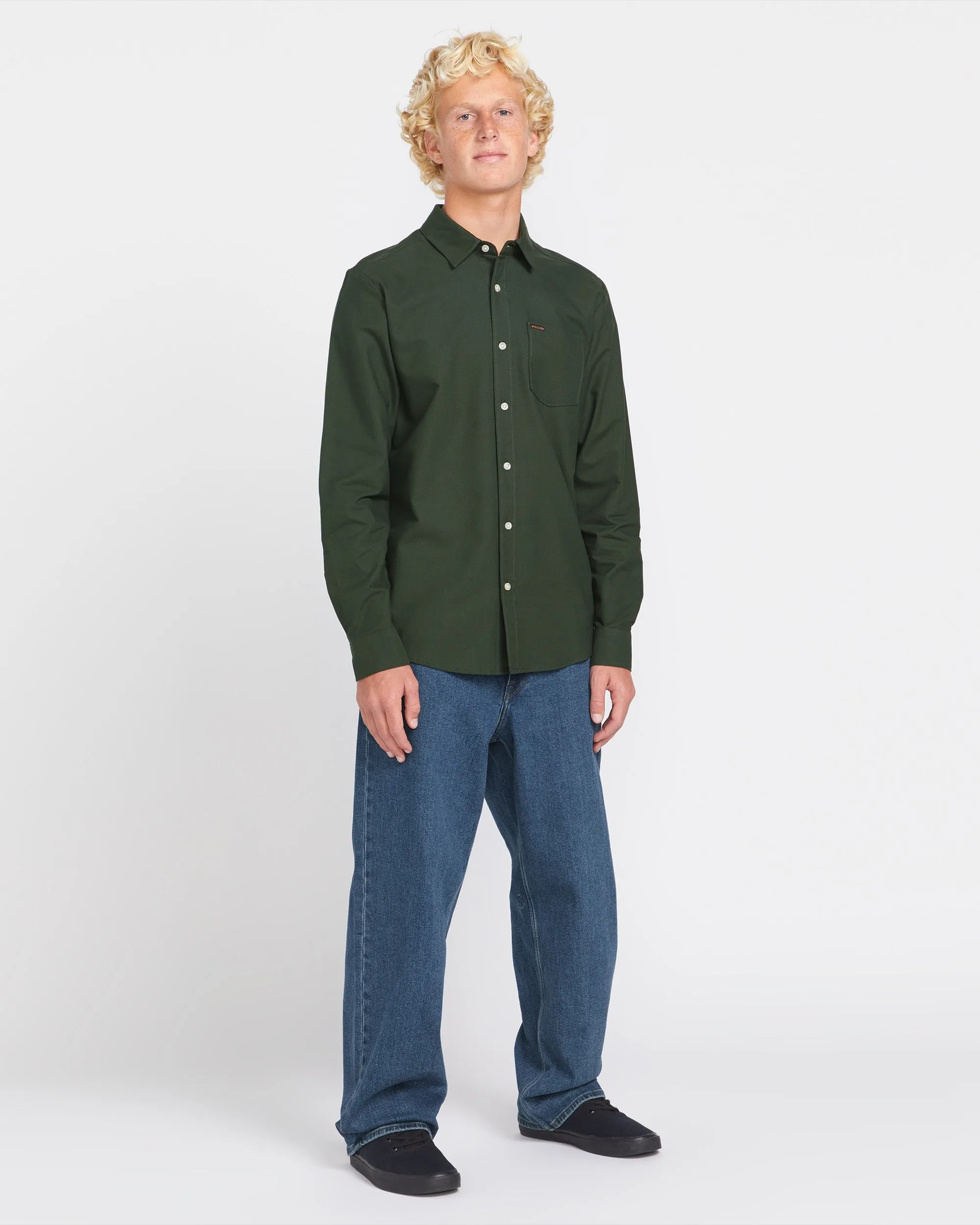 Veeco Oxford Long Sleeve Shirt - Dark Forest