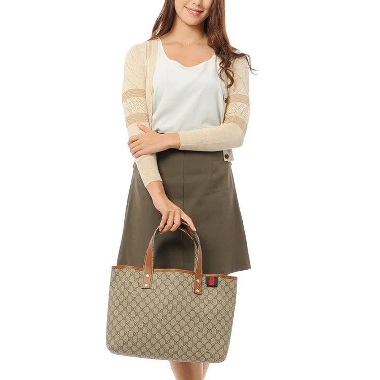 (WMNS) GUCCI Logo Canvas Large Capacity handbag / Brown Classic 211134-KGD3G-8527