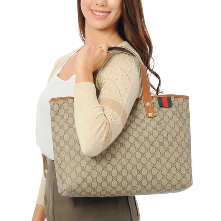 (WMNS) GUCCI Logo Canvas Large Capacity handbag / Brown Classic 211134-KGD3G-8527