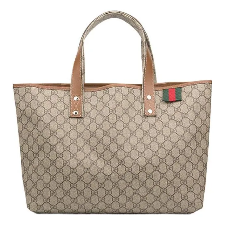 (WMNS) GUCCI Logo Canvas Large Capacity handbag / Brown Classic 211134-KGD3G-8527