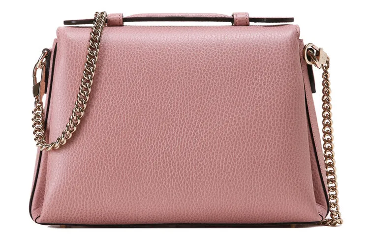 (WMNS) GUCCI Silver Label Double G Leather Messenger Bag Chain Pink Candy Handbag 510302-CAO0G-5806