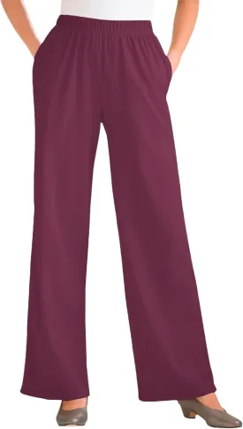 Woman Within Plus Size 7-Day Knit Wide-Leg Pant
