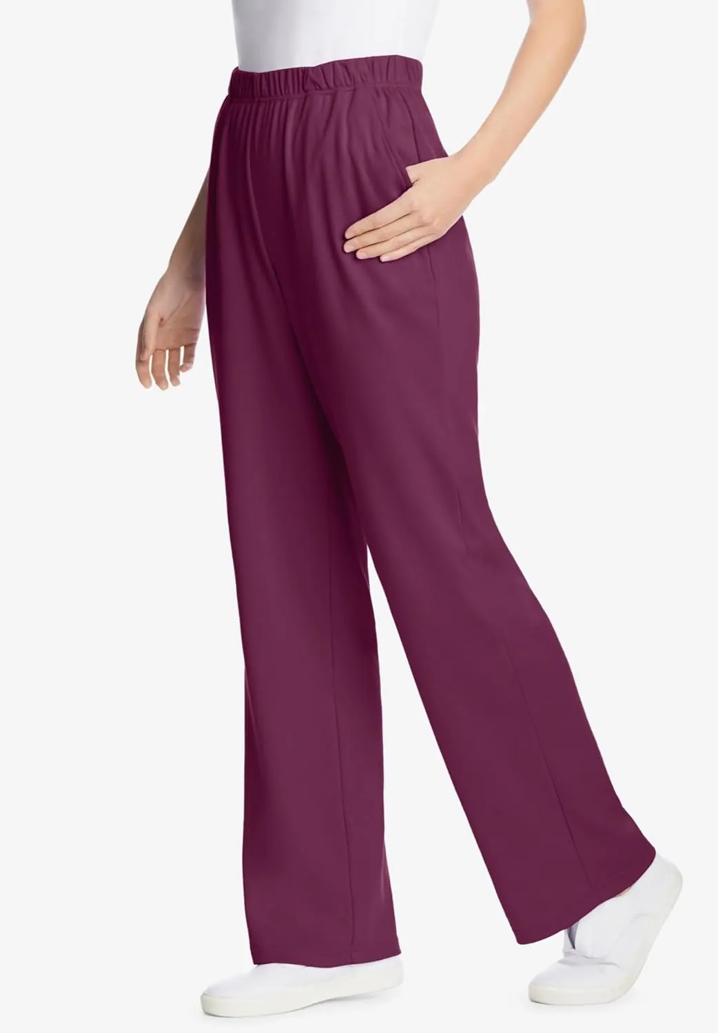 Woman Within Plus Size 7-Day Knit Wide-Leg Pant