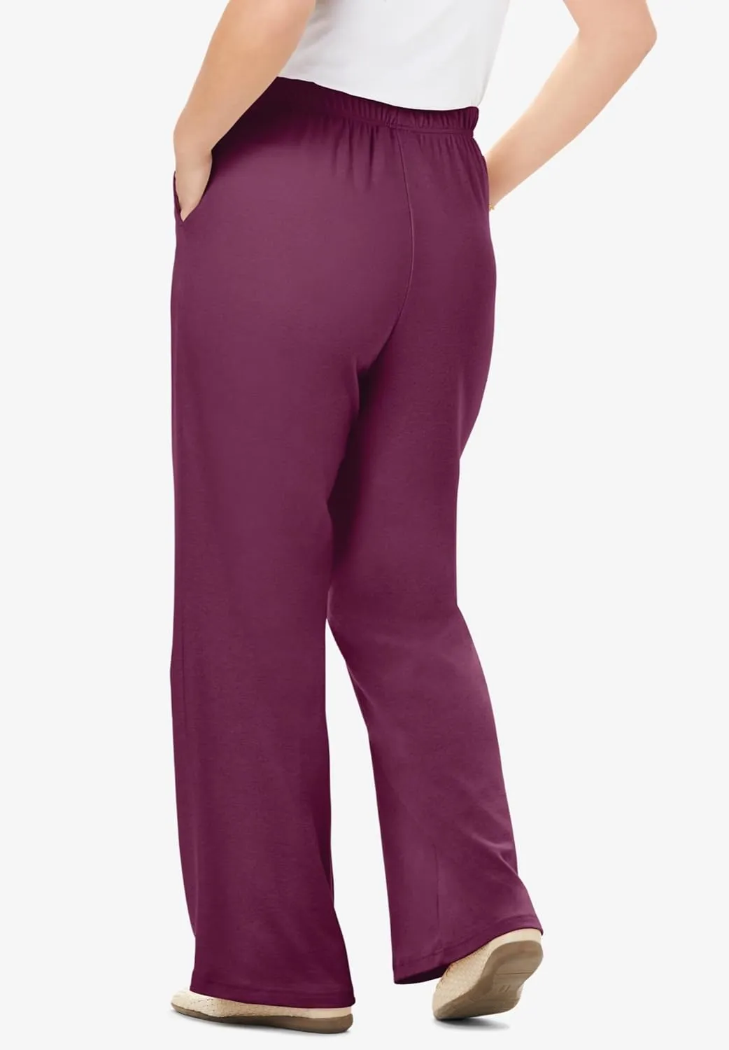 Woman Within Plus Size 7-Day Knit Wide-Leg Pant
