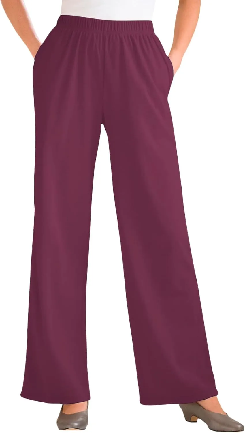 Woman Within Plus Size 7-Day Knit Wide-Leg Pant