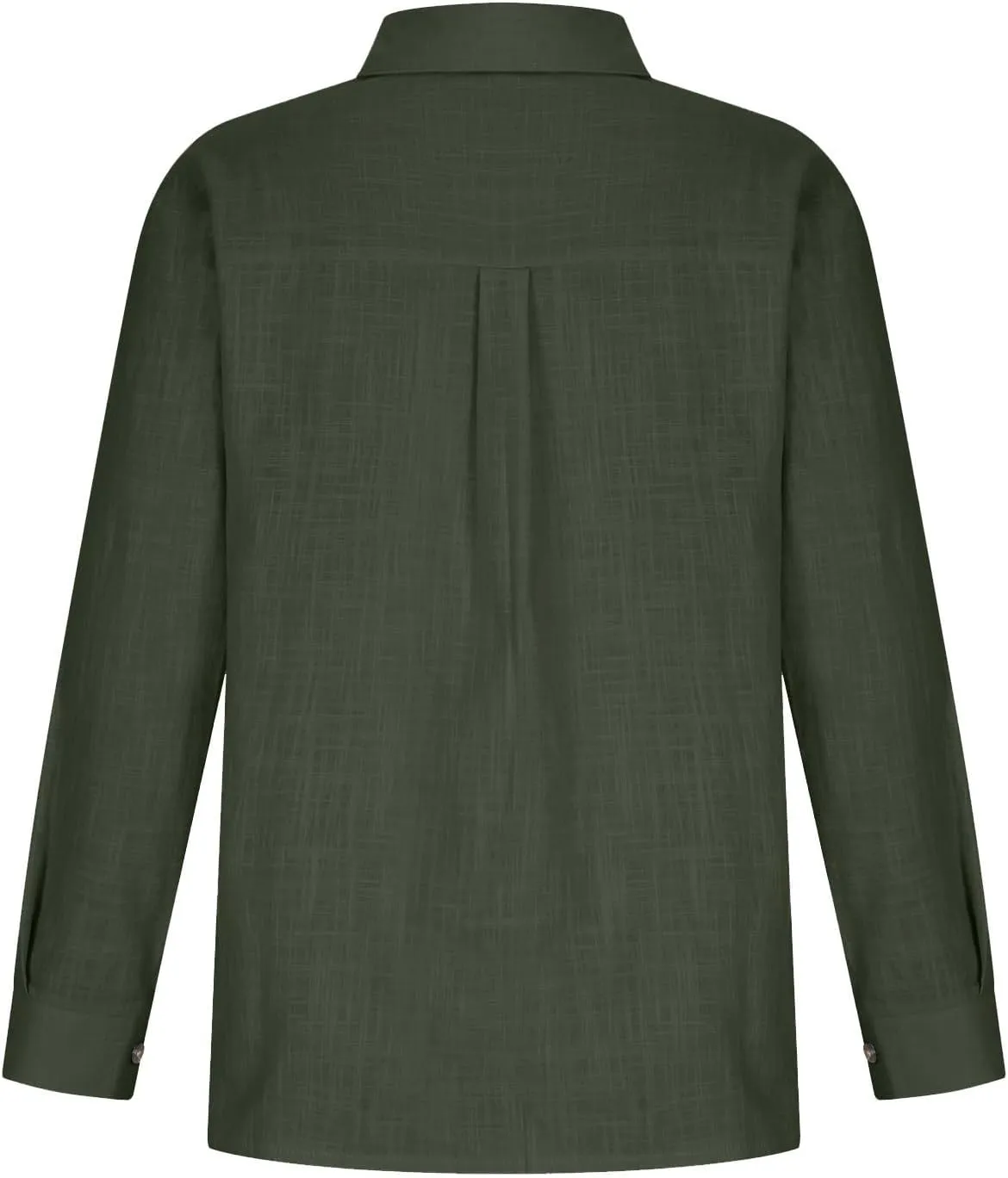 Women Oversized Button Down Gauze Dress Shirts Drop Shoulder Office Blouse Long Sleeve Boyfriend Shirts with Pocket