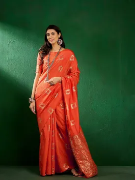 Women Party Wear Cotton Saree With Un Stitched Blouse