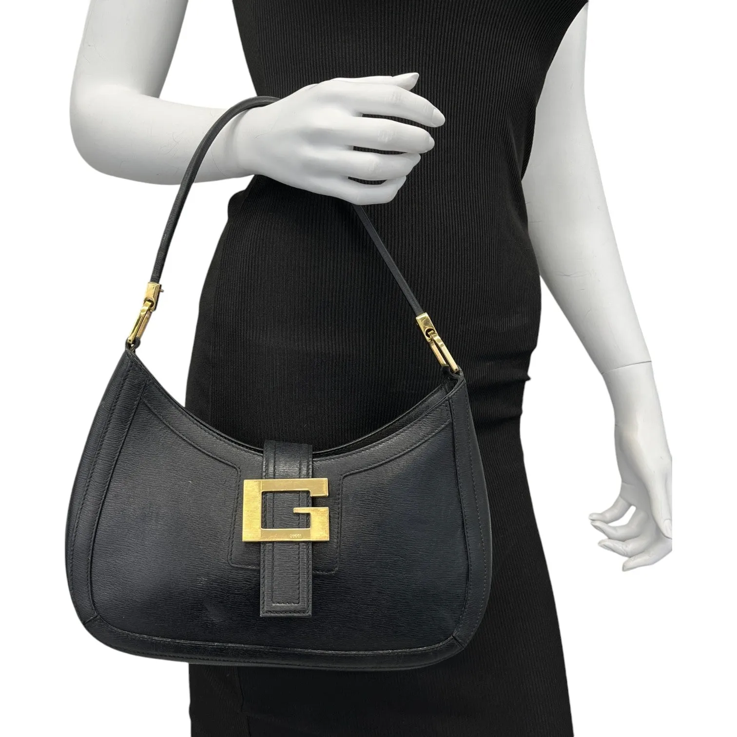Women's G Buckle Handbag Black