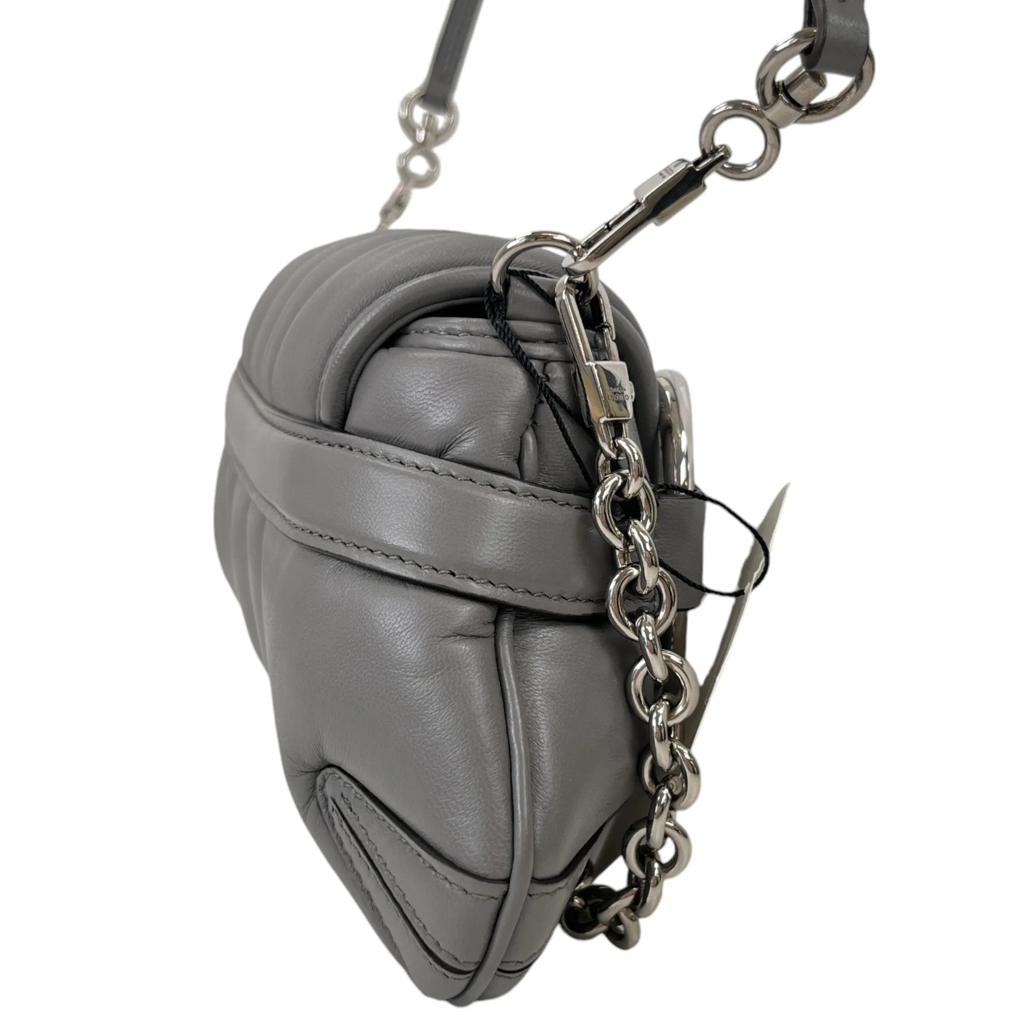 Women's Horsebit Chain Small Handbag Grey
