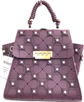 zac zac posen Purple Eartha Floral-appliqué Leather Tote Bag One Size